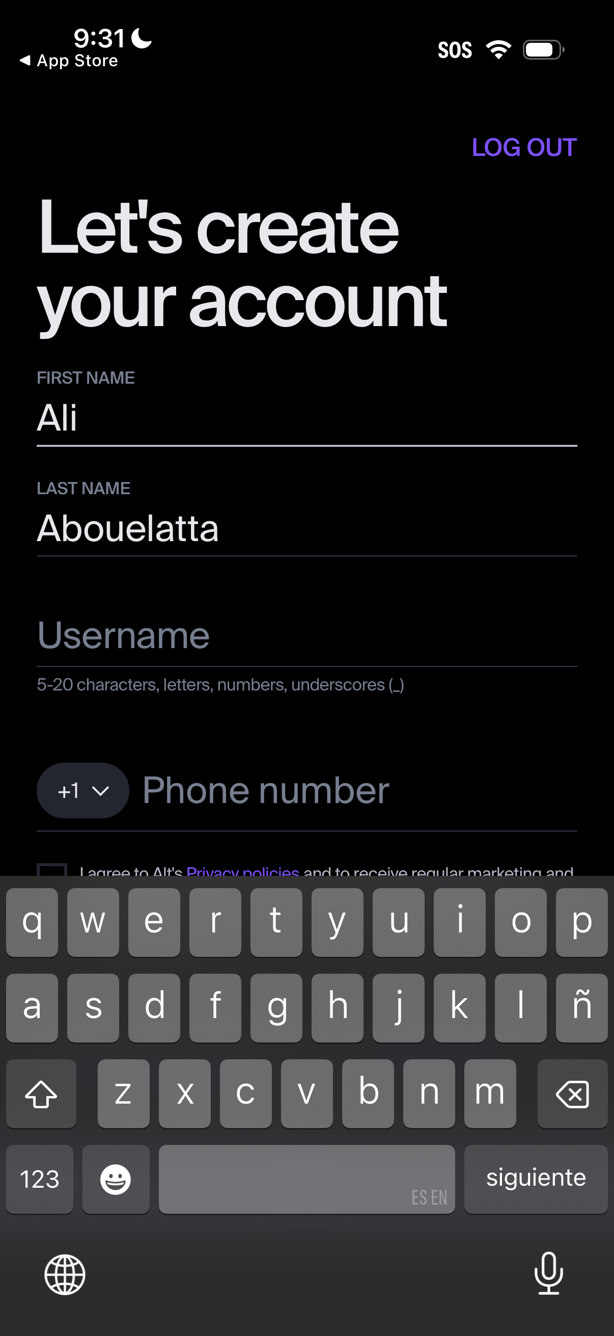 alphanovel signup screenshot