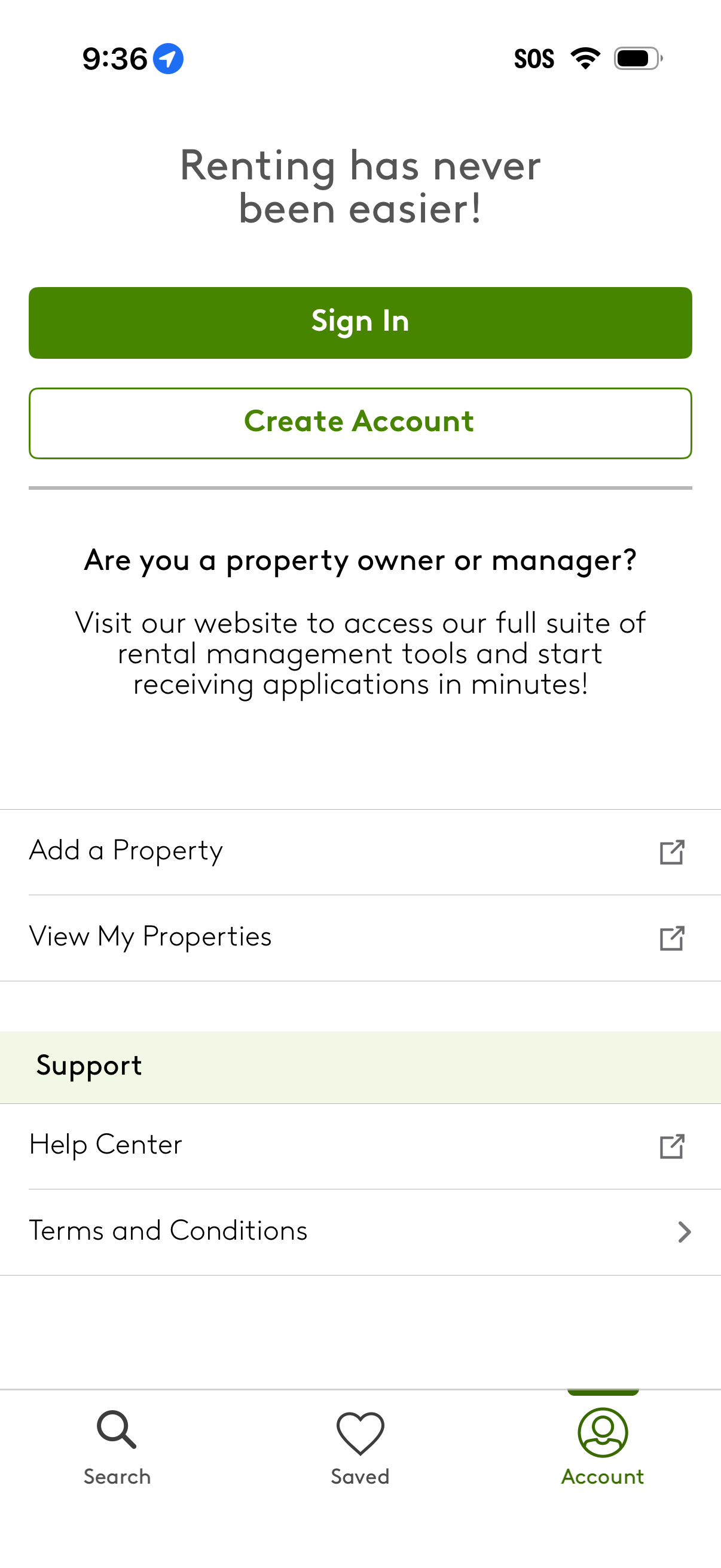 apartmentscom signup screenshot