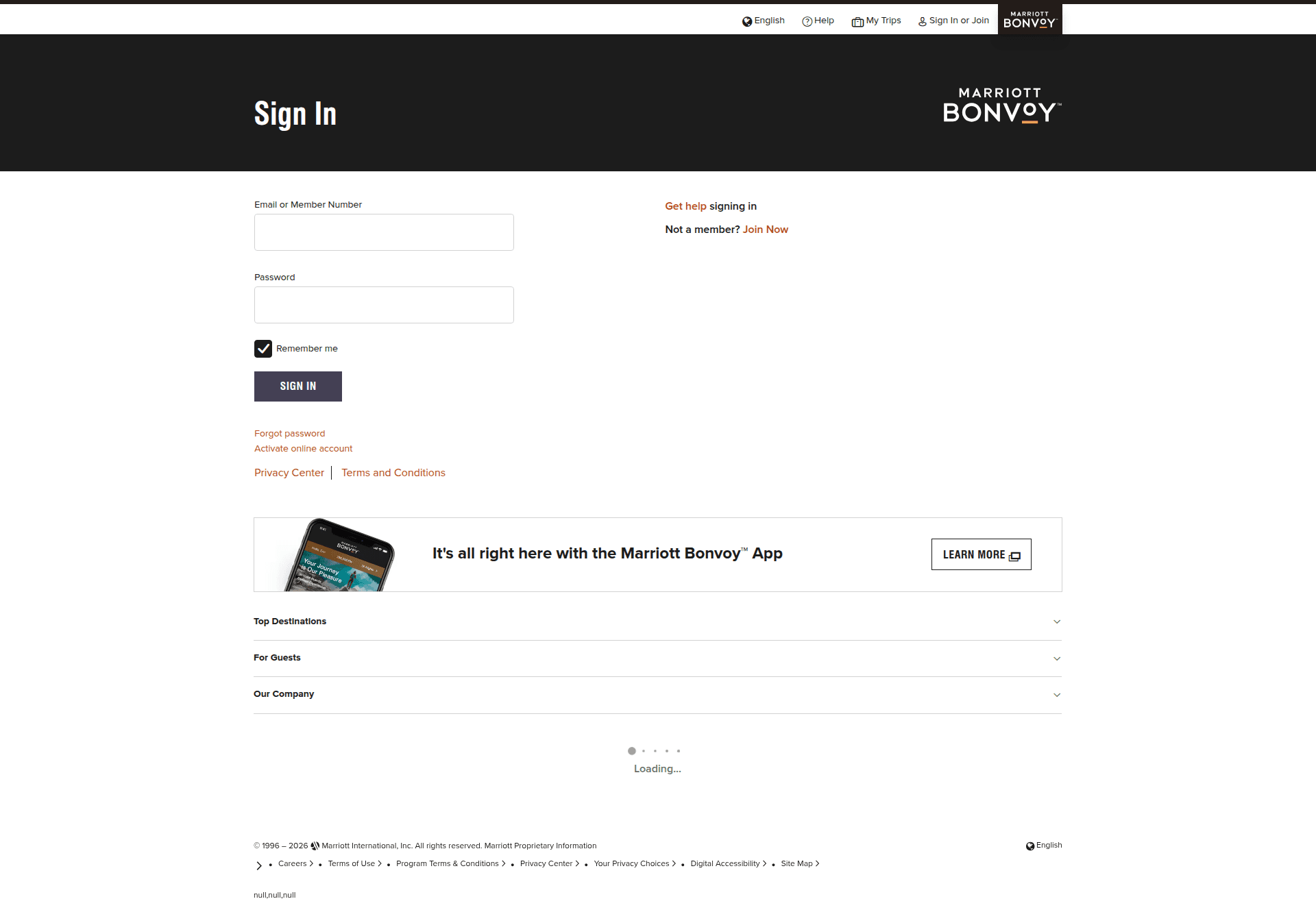 bonvoy signup screenshot