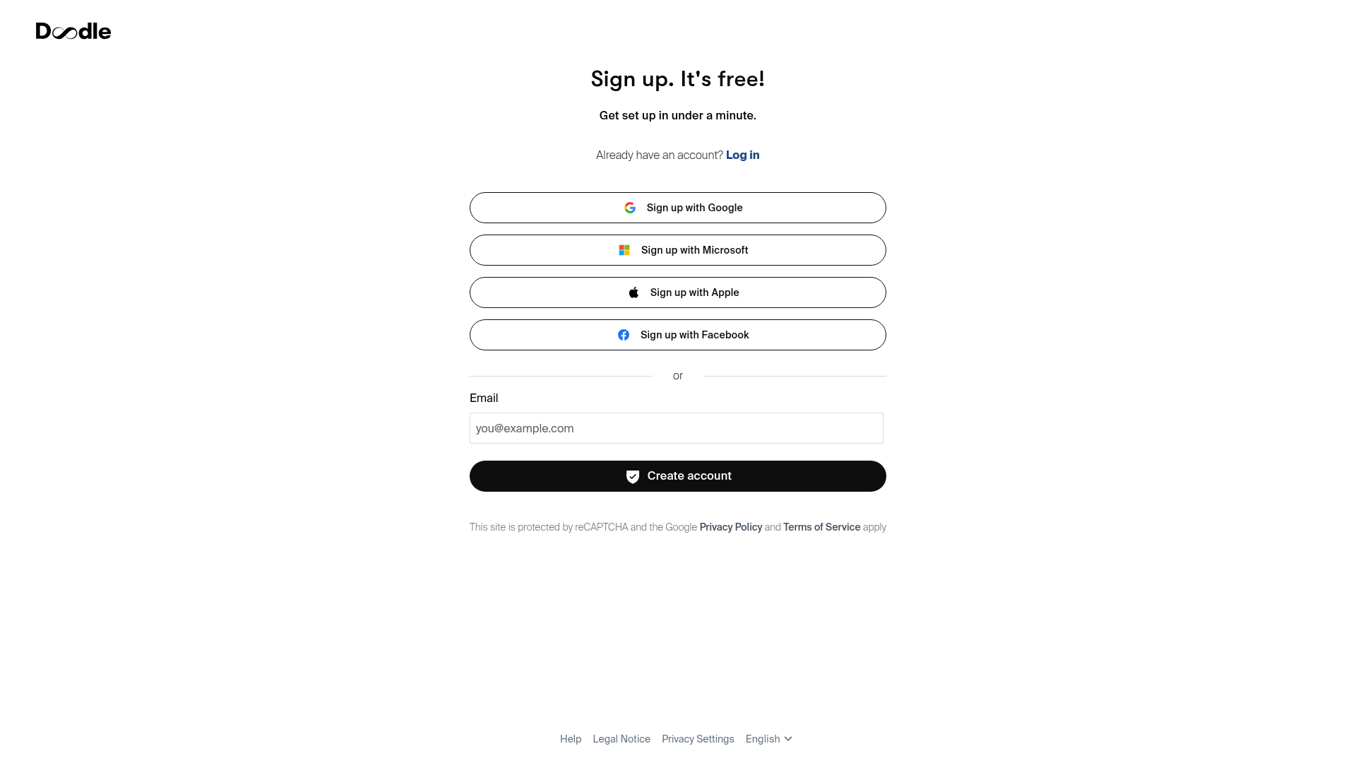 doodle signup screenshot