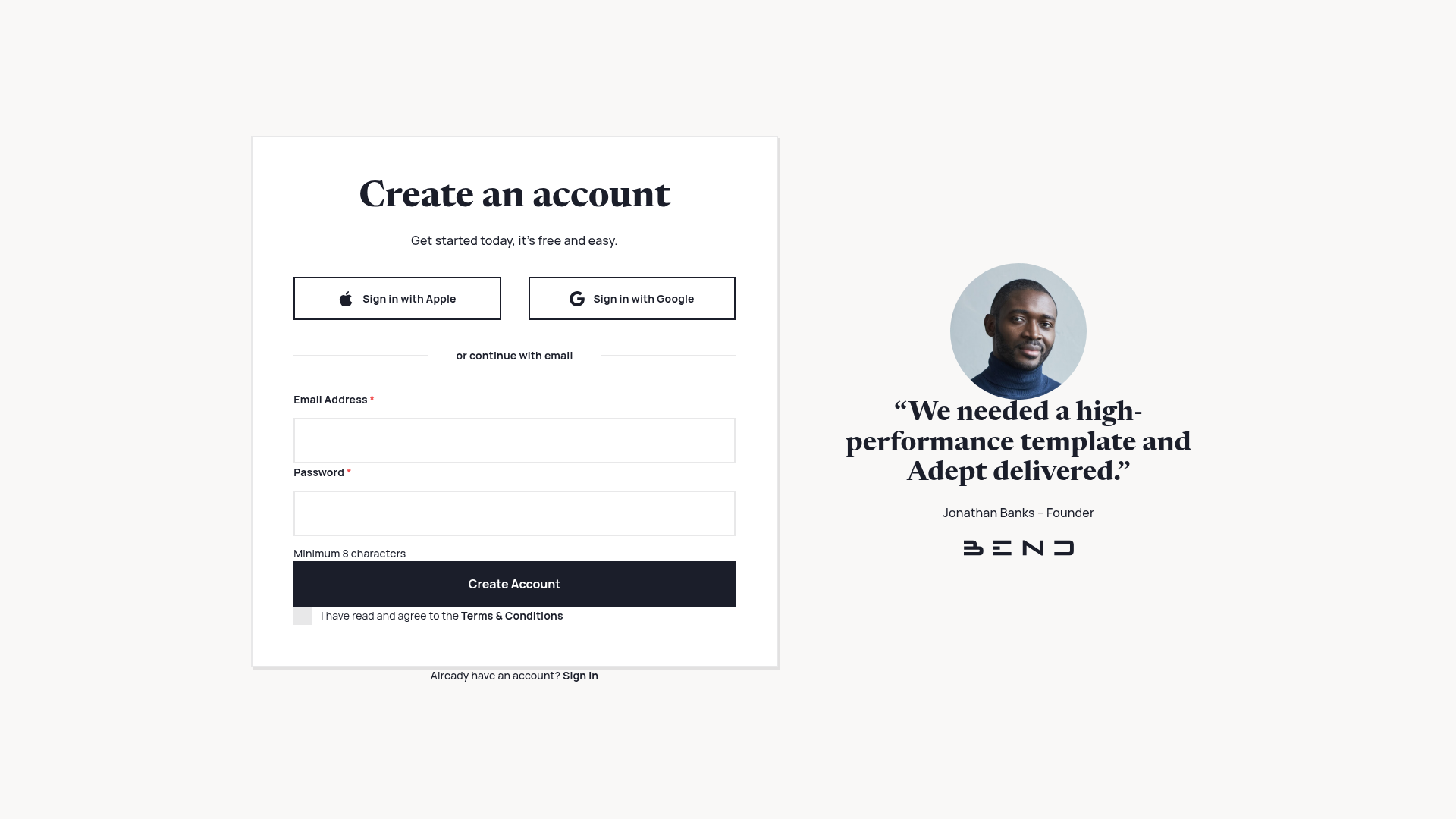 invision-medical-technology signup screenshot