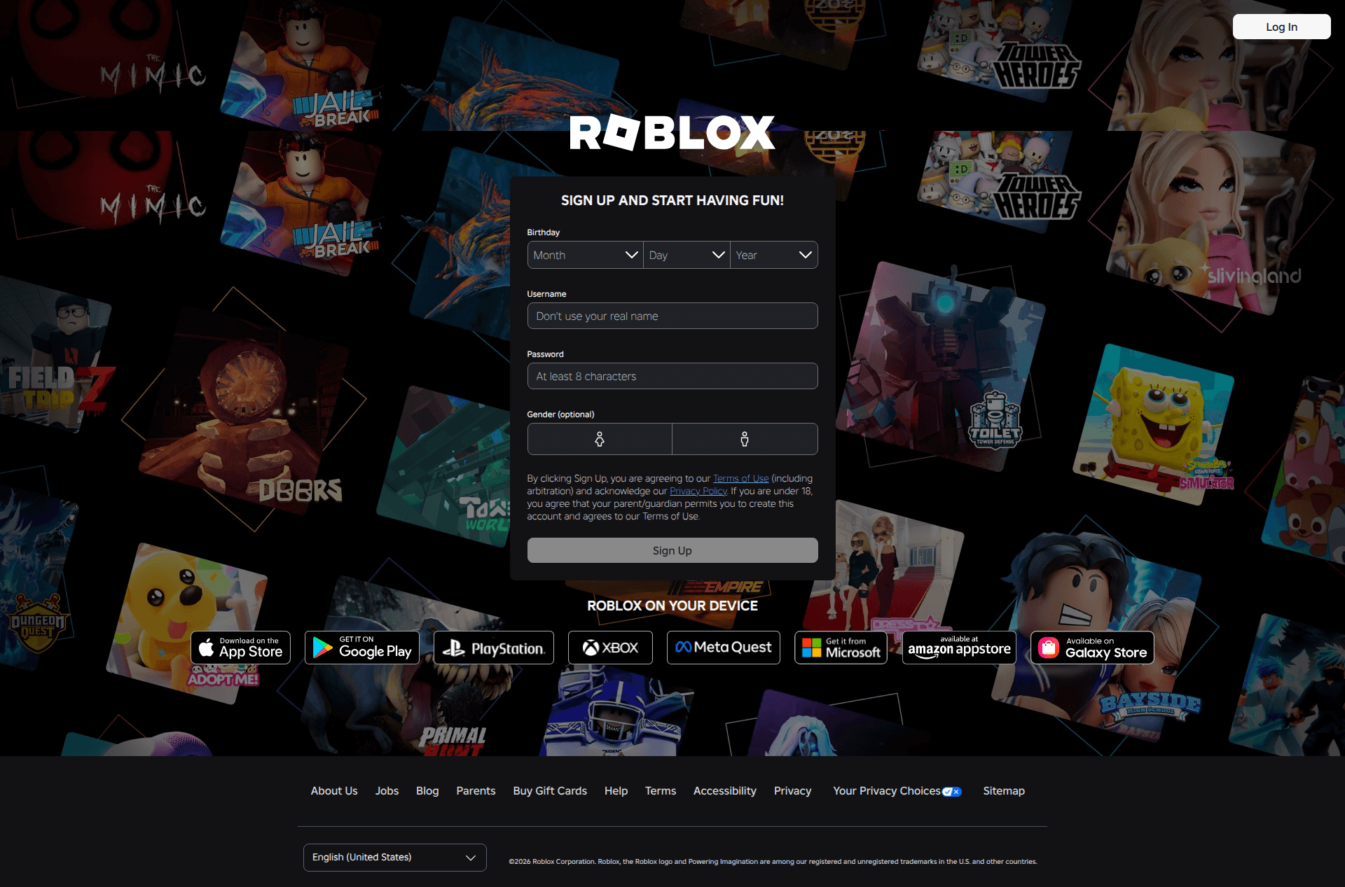 roblox signup screenshot