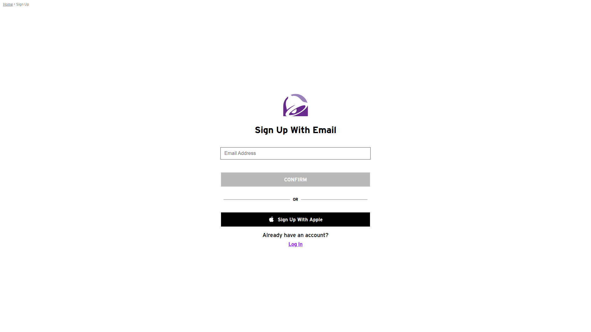 taco-bell signup screenshot