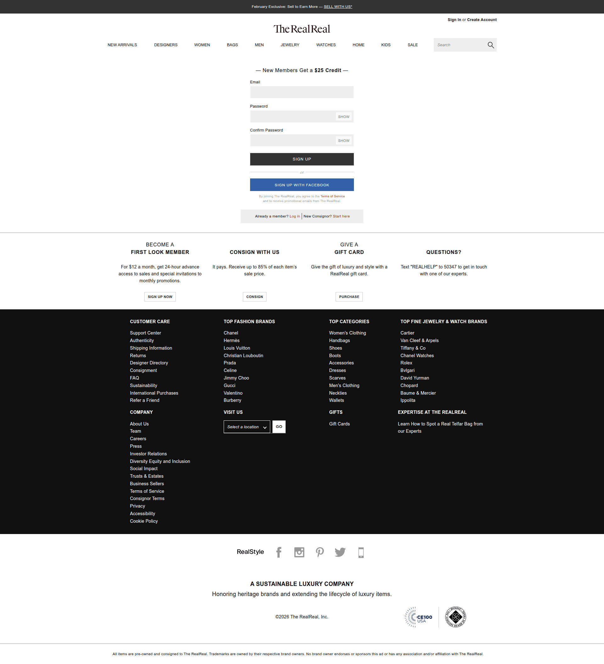 the-realreal signup screenshot